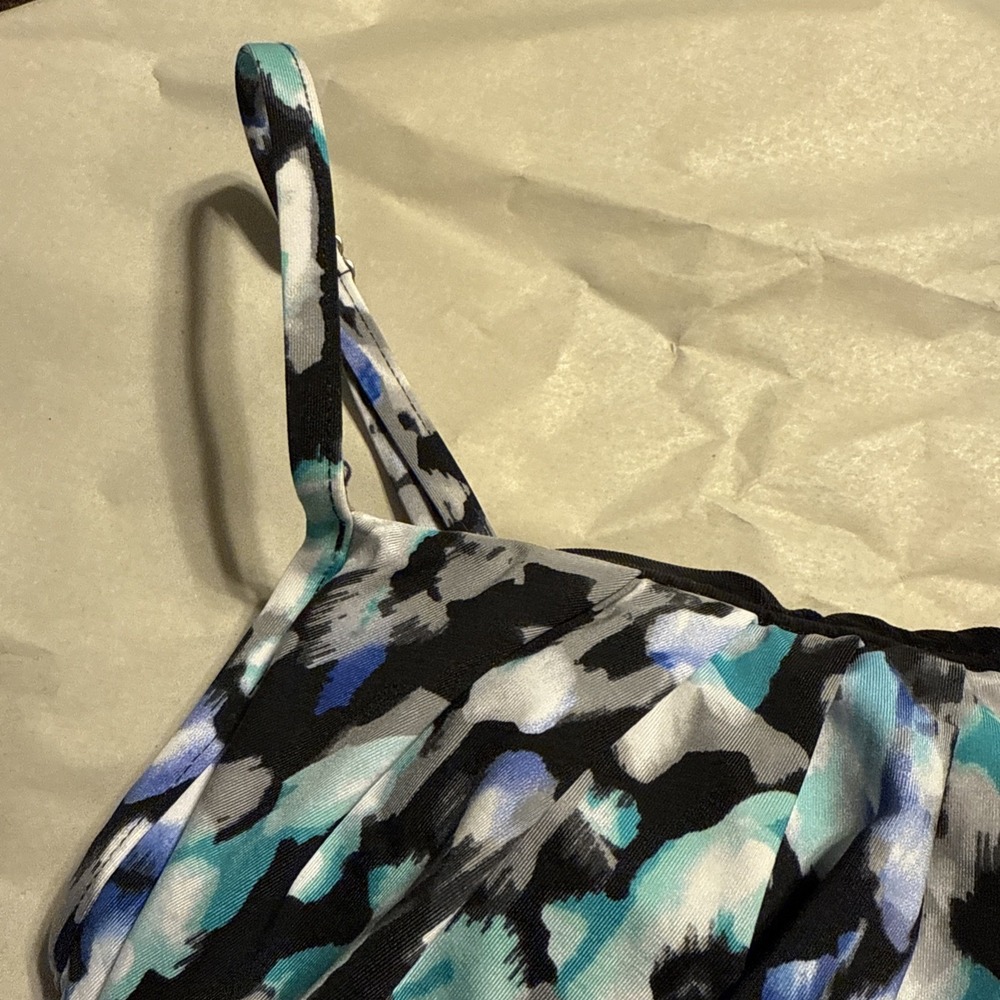 Miraclesuit Madagascar Mixology Tankini Top  Swimsuit Size 10‎ Drape Front - Picture 4 of 10